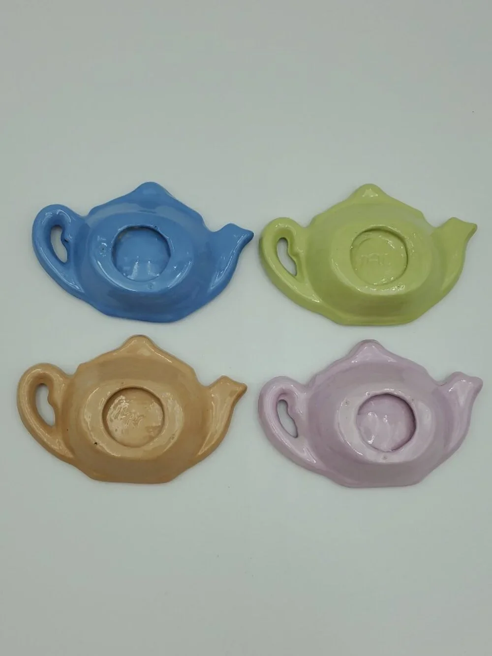 Tea Bag Holders Teapot Shaped Ceramic Tea Bag Dishes Ring Dishes Pinch Bowls
